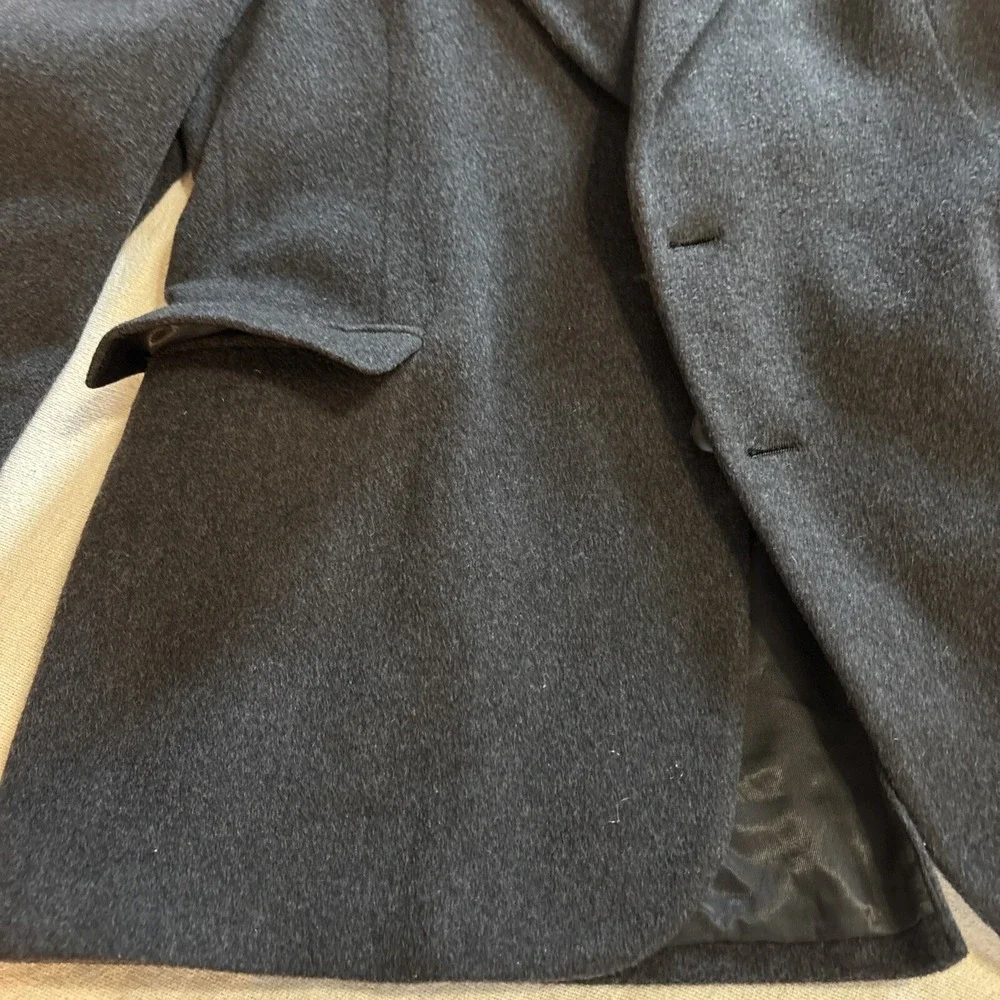 Vtg Men's Camel‎ Hair Blazer Jacket Two Button 42R Charcoal Grey Business Casual